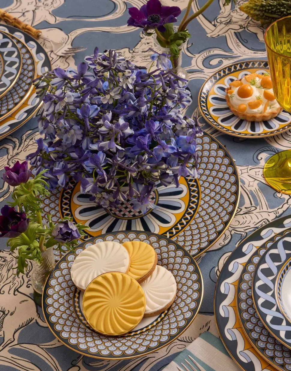 Disk Placemats in Napoli Midnight, Set Of 2