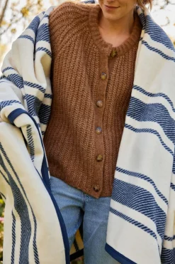 Dockside Stripe Navy Blanket