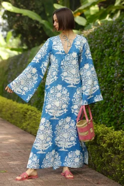 Doha Caftan in Blue Bouquet
