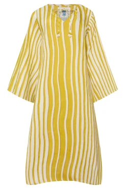Doha Caftan in Yellow Stripe