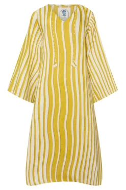 Doha Caftan in Yellow Stripe