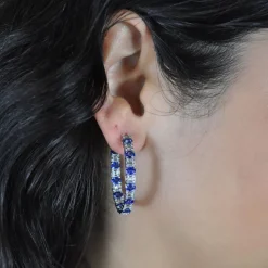 Dolce Blue Sapphire Hoop Earrings