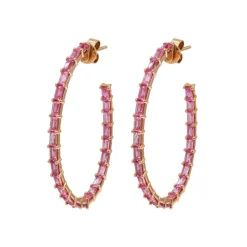 Dolce Pink Sapphire Hoop Earrings