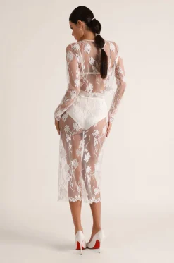 Dominique Midi Skirt in Ivory