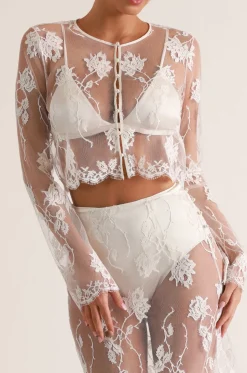 Dominique Midi Skirt in Ivory