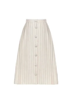 Dorothy Striped Tea-Length Skirt