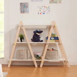 Dottie Bookcase in White & Washed Natural