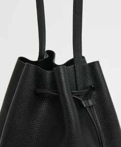 Drawstring Cabas in Black