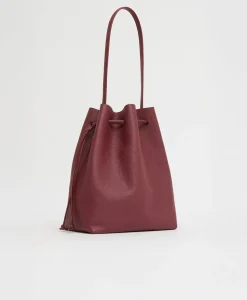 Drawstring Cabas in Oxblood