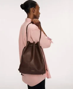 Drawstring Cabas in Oxblood