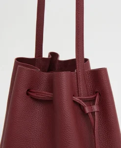 Drawstring Cabas in Oxblood