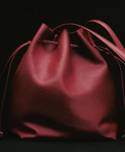 Drawstring Cabas in Oxblood