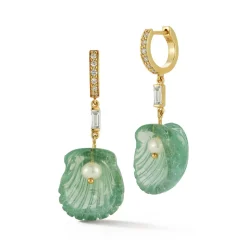 Dream Shell Huggies in Tourmaline