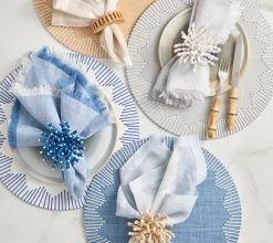 Dream Weaver Placemat in White & Blue, Set of 4