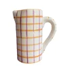 Drink Me Jug & Vase in Orange & Lilac Gingham