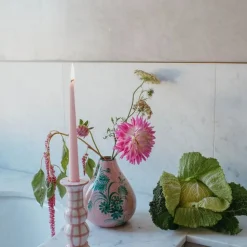 Drop It Like It's Hot Vase In Lilac & Green Floral Design