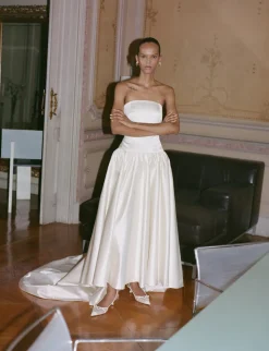 Duchesse Satin Drop Waist Gown | STYLE 093