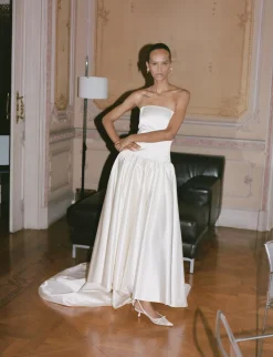 Duchesse Satin Drop Waist Gown | STYLE 093