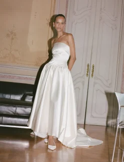 Duchesse Satin Drop Waist Gown | STYLE 093