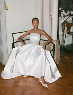 Duchesse Satin Drop Waist Gown | STYLE 093