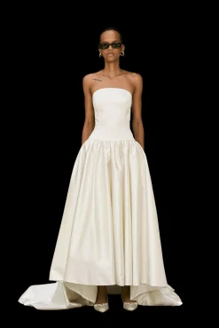 Duchesse Satin Drop Waist Gown | STYLE 093