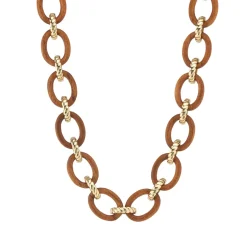 Earth Goddess Link Necklace in Teak