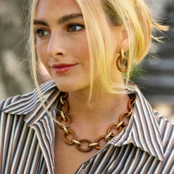 Earth Goddess Link Necklace in Teak