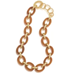 Earth Goddess Link Necklace in Teak