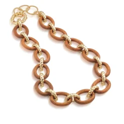 Earth Goddess Link Necklace in Teak