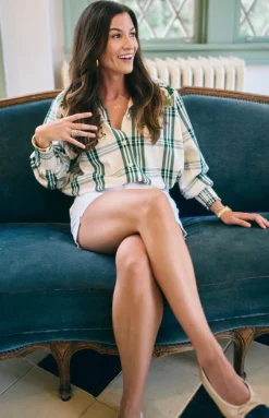 EDDY x Mckenzie Depinto Butler Top in Green Plaid & Floral