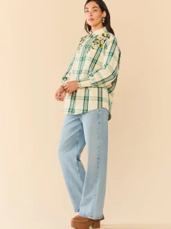 EDDY x Mckenzie Depinto Butler Top in Green Plaid & Floral