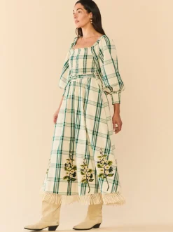 EDDY x Mckenzie Depinto Eloise Dress in Green Plaid & Floral