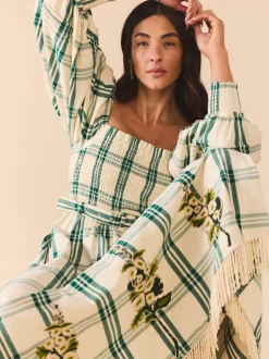 EDDY x Mckenzie Depinto Eloise Dress in Green Plaid & Floral