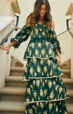 EDDY x Mckenzie Depinto Jamie Top in Deep Green & Floral