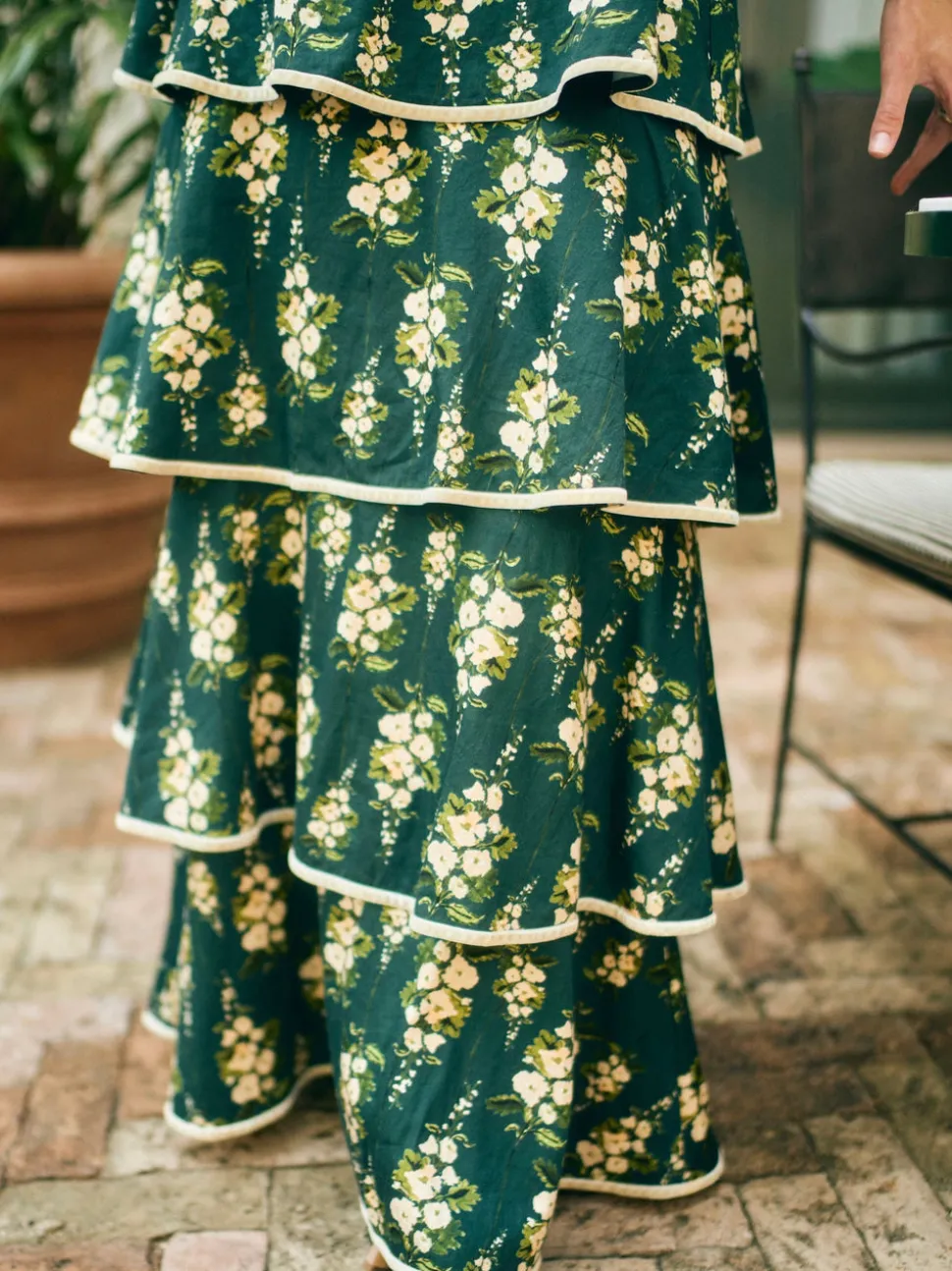 EDDY x Mckenzie Depinto Kenz Skirt in Deep Green & Floral