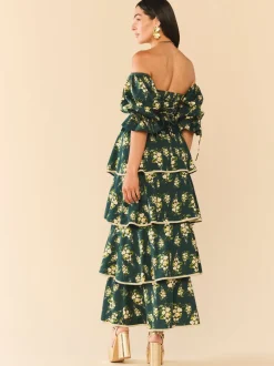 EDDY x Mckenzie Depinto Kenz Skirt in Deep Green & Floral