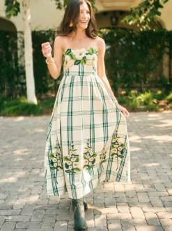 EDDY x Mckenzie Depinto Lucy Dress in Green Plaid & Floral