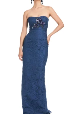 Edie Gown in Deep Ocean Bouquet