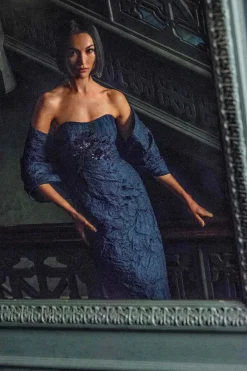 Edie Gown in Deep Ocean Bouquet