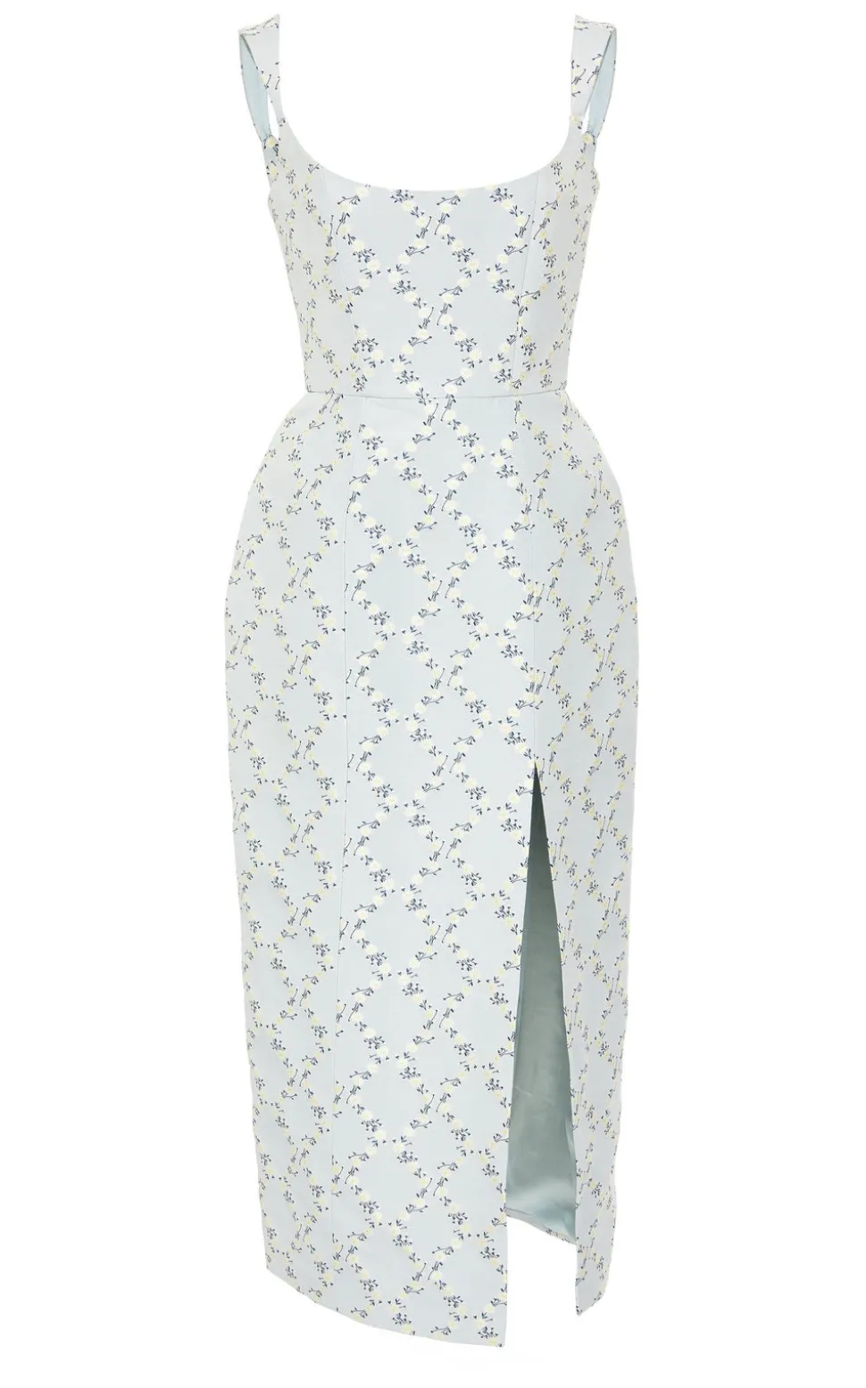 Edward Blue Floral Corset Dress