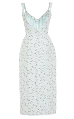 Edward Blue Floral Corset Dress