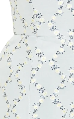 Edward Blue Floral Corset Dress