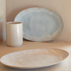 Eivissa Collection Oval Platter 18" in Sea Blue