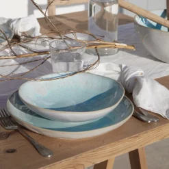 Eivissa Collection Pasta Bowls in Sea Blue, Set of 6