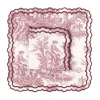 Elise Placemat and Napkin Set in Toile de Jouy Burgundy