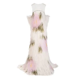 Eliza Gown in Abstract Floral Feathers