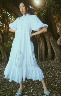 Eliza Maxi Dress in White Whimsy