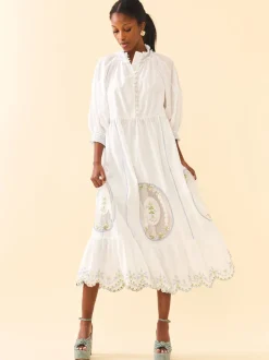 Eliza Maxi Dress in White Whimsy
