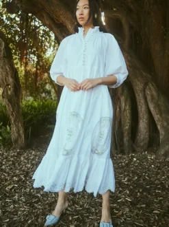 Eliza Maxi Dress in White Whimsy