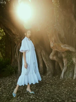 Eliza Maxi Dress in White Whimsy